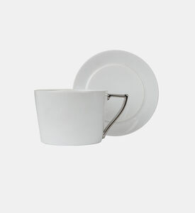 Guy Degrenne Porcelain Lungo Cup Saucer Set, Packshot View