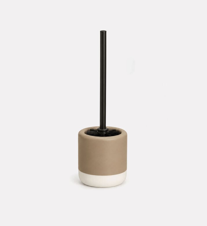 Home Deco and More Dolomite Toilet Brush Holder, Brown, Packshot View
