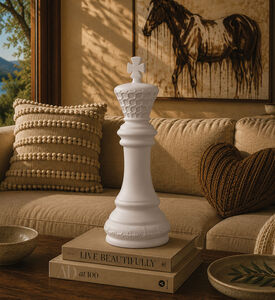 Baci Milano King Chess Piece Decorative, White, Packshot View