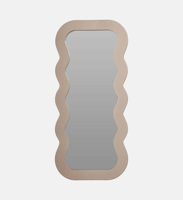 Home Deco and More Glass Wave-shape Mirror, Beige, Packshot View Home Deco and More Glass Wave-shape Mirror, Beige, Packshot View