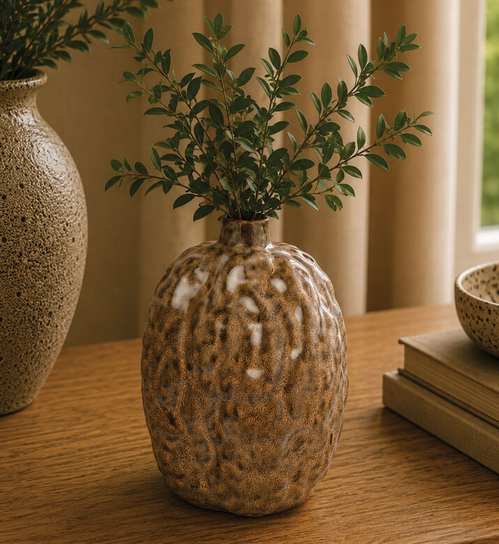 Light and Living Atol Ceramic Eggplant Vase, Packshot View