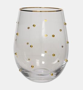 Kaemingk Glass Water Glass With Gold Rim And Dots, Packshot View