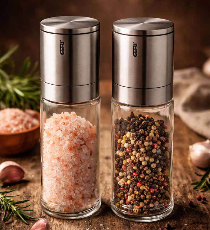 Gefu Lamola 2-piece Salt Pepper Mill Set, Packshot View