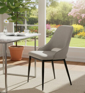 Home Deco and More Koni Iron Tube Dinning Chair, Beige, Packshot View