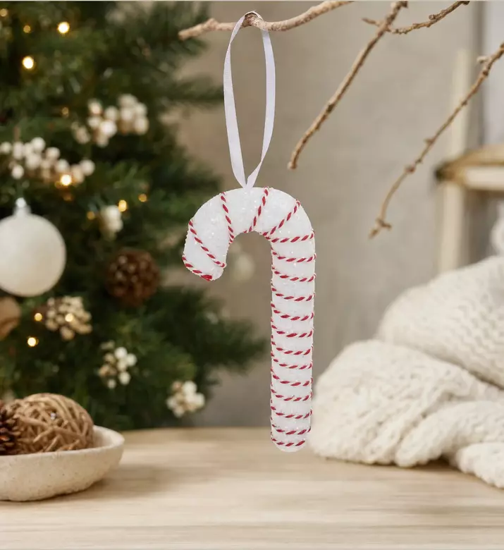Home Deco and More Candy Cane-shape Ornament, Model View