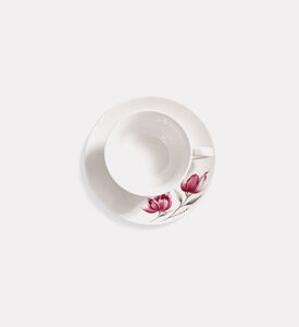 Home Deco and More Tulip-print 6-piece Tea Cup Saucer Set, Packshot View