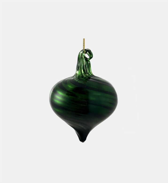 Shishi Glass Lined Ornament Onion, Green, Packshot View