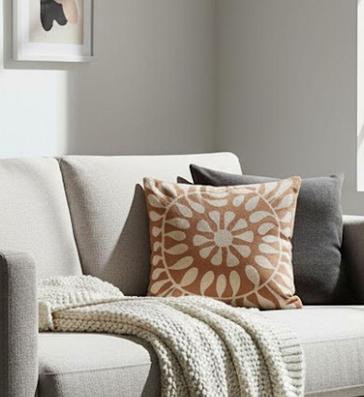 Home Deco and More Cotton Abstract Design Square Cushion, Packshot View Home Deco and More Cotton Abstract Design Square Cushion, Packshot View