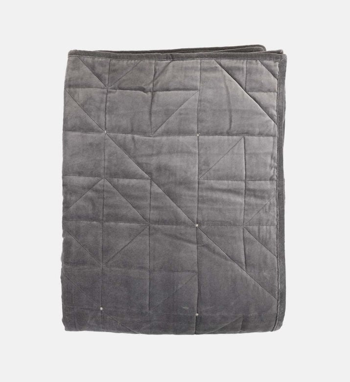 Home Deco and More Ory Velvet Bed Cover, Grey, 180x220-cm, Packshot View