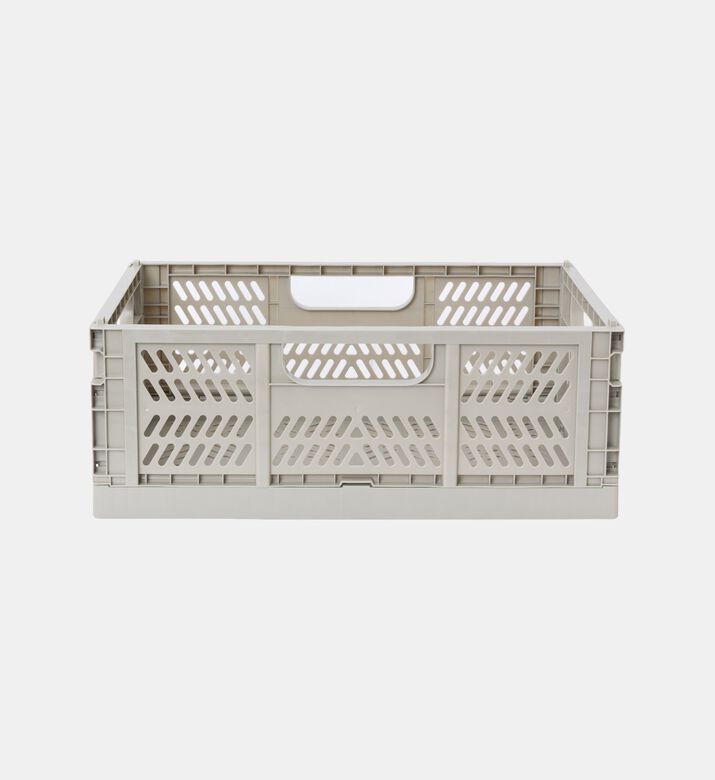 Home Deco and More Rectangular Foldable Basket, Grey, L, Packshot View