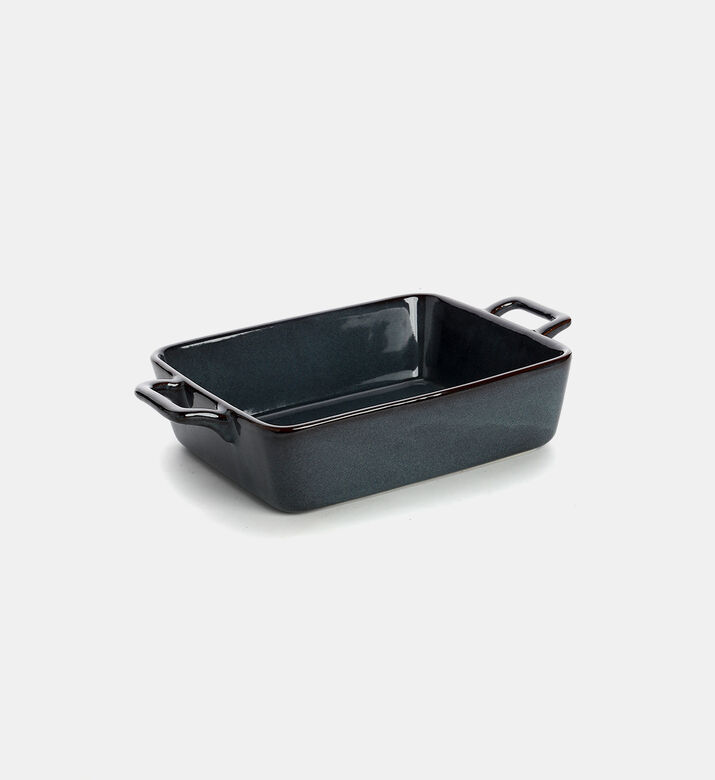 Siaki Stoneware Rectangular Oven Handled Dish, Anthracite, Packshot View