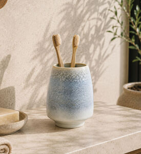 Aquanova Figo Ceramic Toothbrush Holder, Blue, Packshot View