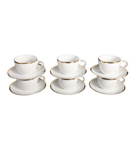 Gold-rimmed Tea Cups 6-piece Set