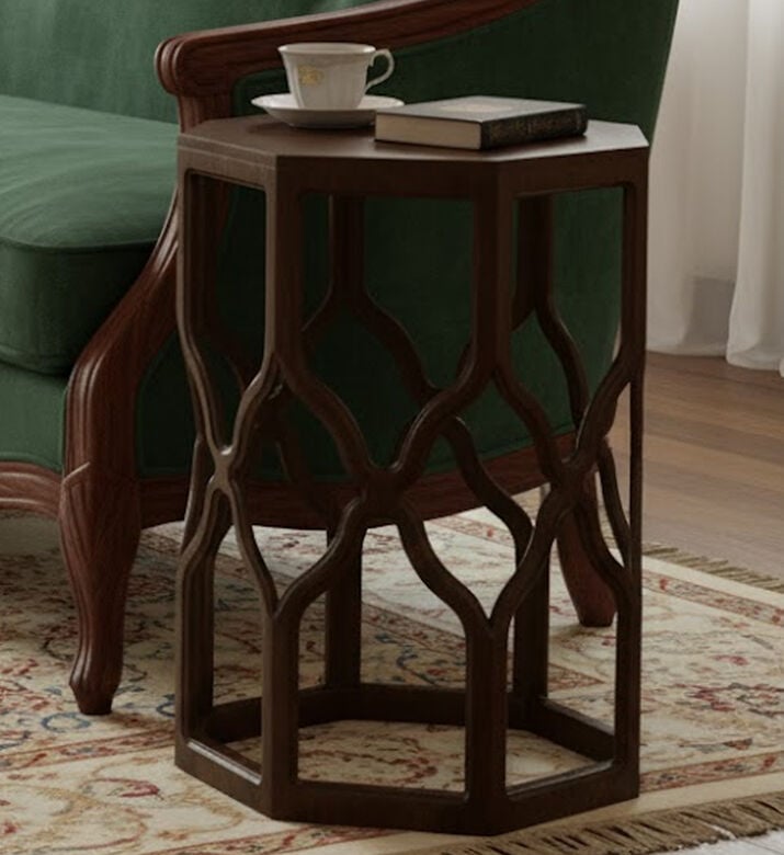 Home Deco and More Octa Mango Wood Side Table, Packshot View Home Deco and More Octa Mango Wood Side Table, Packshot View