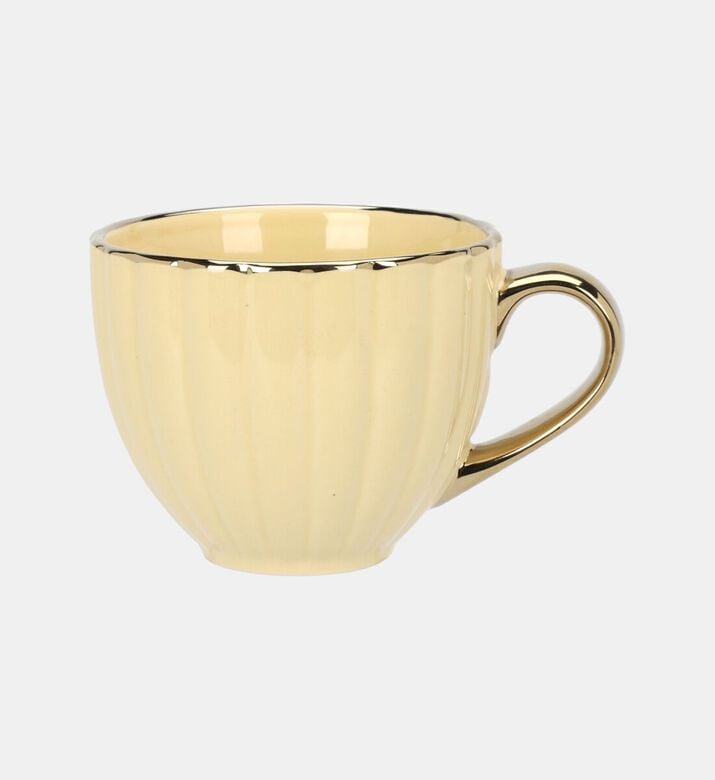 Home Deco and More Porcelain Gold-rimmed Mug, Yellow, Packshot View