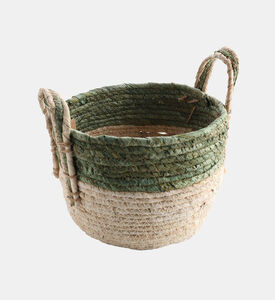 Home and Styling Straw Storage Basket, Beige, L, Packshot View