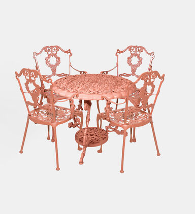 Grape Dining Table With 4 Chairs Red 90 X 70 Cm
