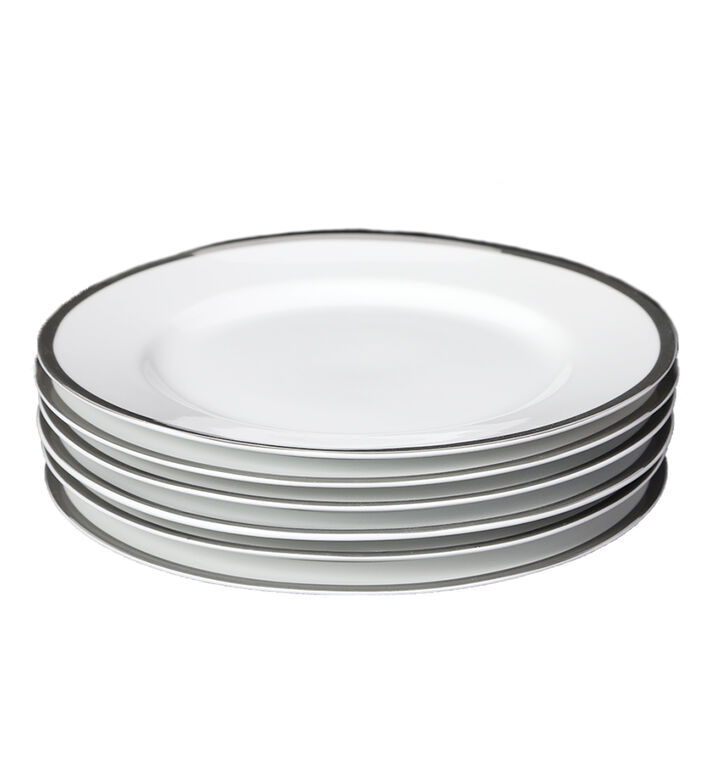 Silver-rim Dessert Plate 6-piece Set - 21 Cm