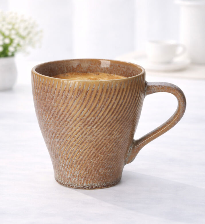 Home Deco and More Tall Grey Speckled Mug, Brown, Packshot View