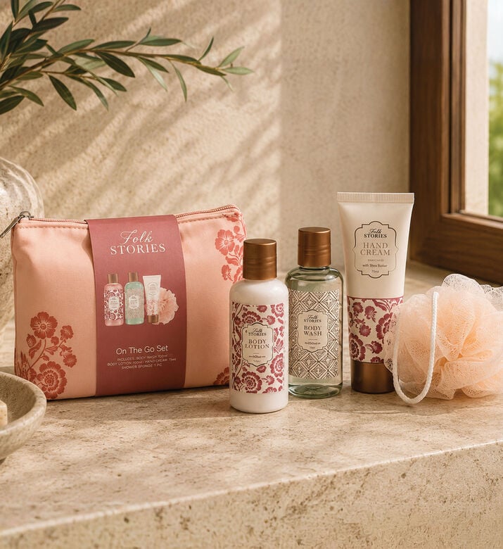 Home Deco and More Pink Skin Care 5-piece Bath Set, Packshot View