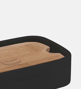 Gedy Ninfea Resin Bamboo Soap Holder, Black, Packshot View