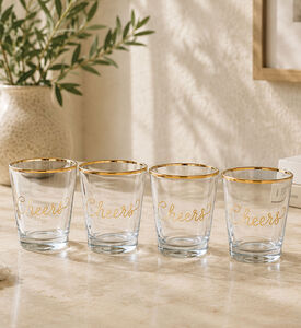 Rosanna Pellegrini Just Married Gold Rim Shot Glass Set, Packshot View