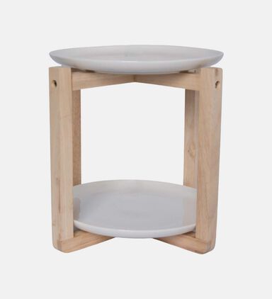 Loft Round 2-tier Wooden Stand
