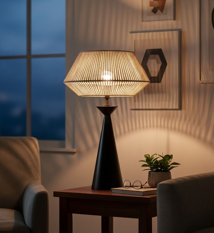 Home Deco and More Machaal Jute Shade Table Lamp, Packshot View