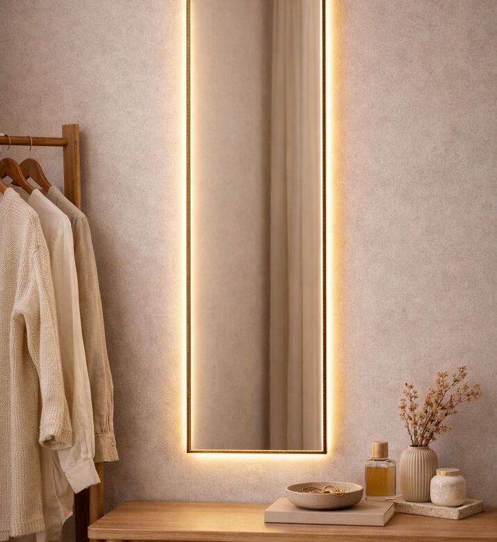 Home Deco and More Full-length Lighted Standing Mirror, Packshot View