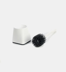 Bathroom Solutions Plastic Lid Silicone Toilet Brush, White, Packshot View