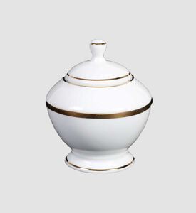 Home Deco and More Gold-rimmed Porcelain Sugar Box, Packshot View