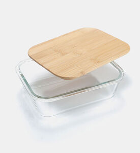 Glass Two-parts Bamboo Lid Contianer