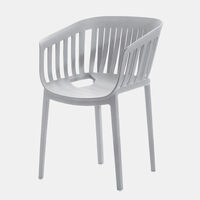 Striped Slate Plastic Dining Chair