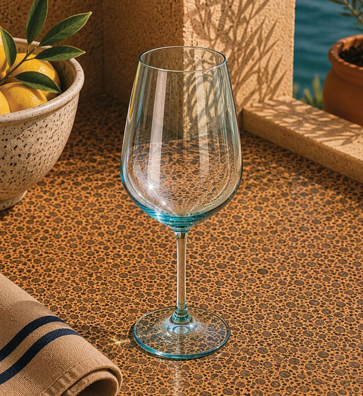 Home Deco and More Colored Wine Glass, Blue, Packshot View