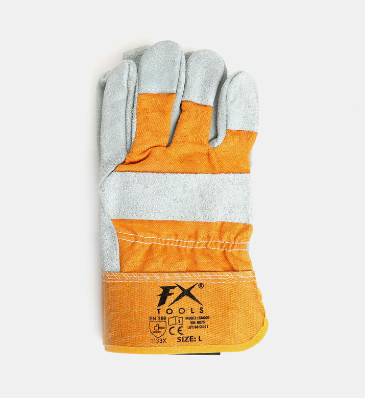 Home Deco and More Working Leather Safety Gloves, Yellow, Packshot View