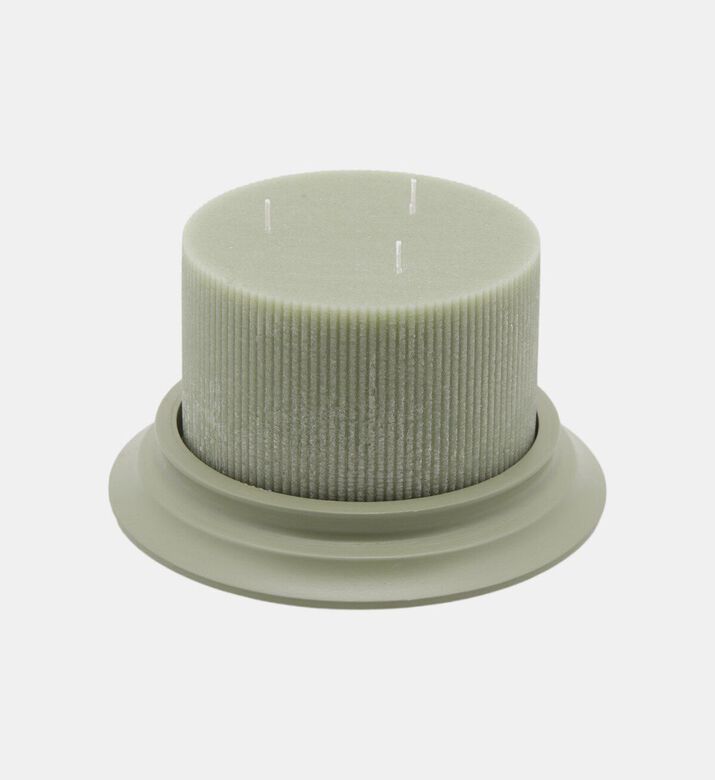 Edg Dorica Wide Base Short Candle, Light-green, Packshot View