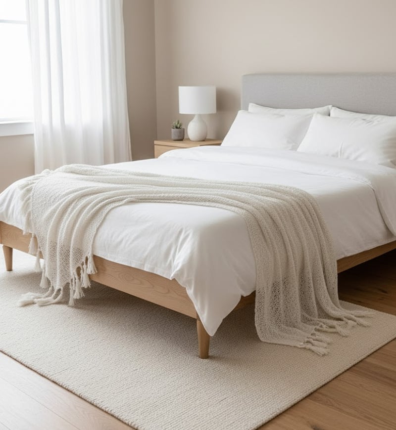 Fafa Plain Side-fringes Throw