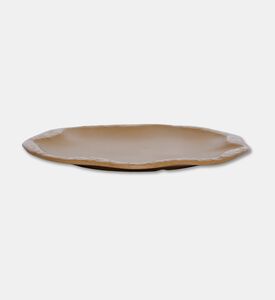 Home Deco and More Signature Ceramic Large Plate Set Of 4, Brown, L, Packshot View