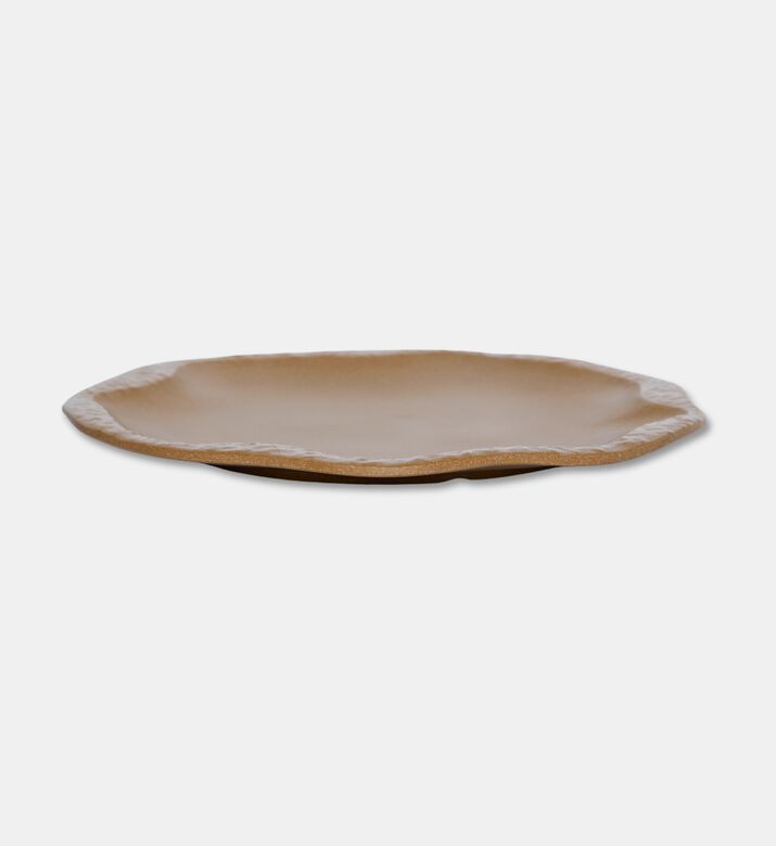 Home Deco and More Signature Ceramic Large Plate Set Of 4, Brown, L, Packshot View