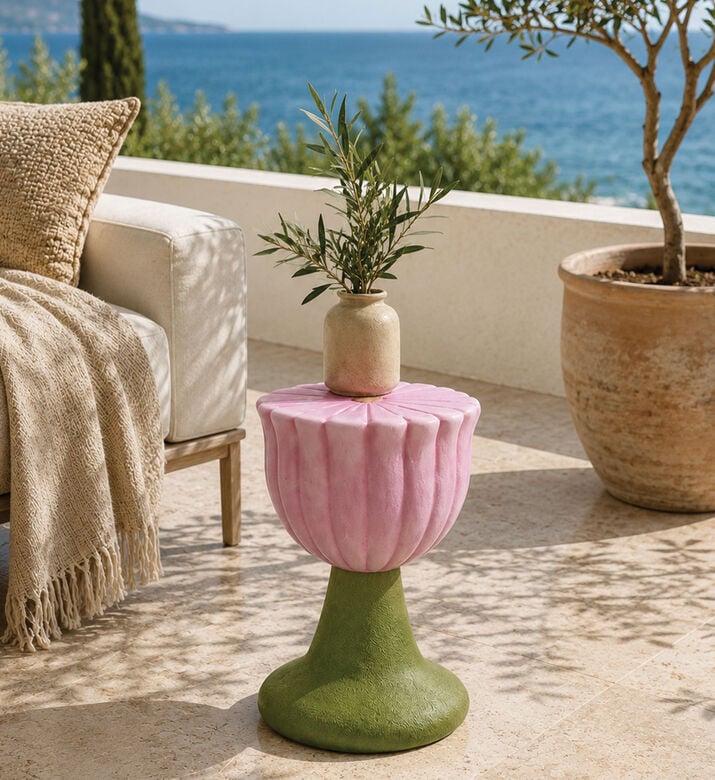 Home Deco and More Purple Flower Side Table, Packshot View