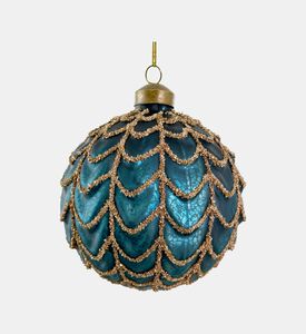 Shishi Glass Garland Ball Glitter, Blue, 12-cm, Packshot View