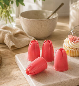 Trudeau Plastic Drop Flower Tips 4-piece Set, Packshot View