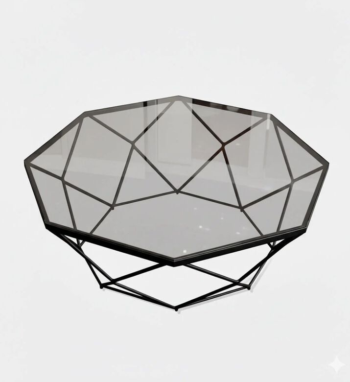 Home Deco and More Hexnet Diameter Coffee Table, Packshot View