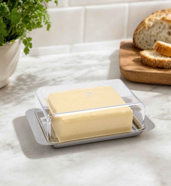 Gefu Butelo Stainless Steel Butter Dish, Model View