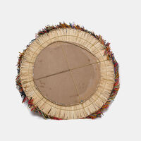 Colorful Ruffled Straw Grass Mirror