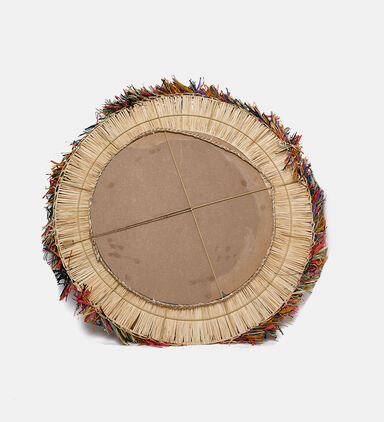 Colorful Ruffled Straw Grass Mirror