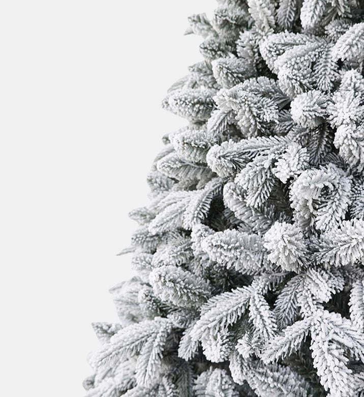 Home Deco and More Pre-lit Snowy Flocked Tree, White, 240-cm, Packshot View