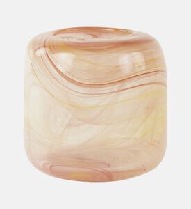 Light and Living Selene Glass Marbled Vase, Light-orange, 20x19.5-cm, Packshot View
