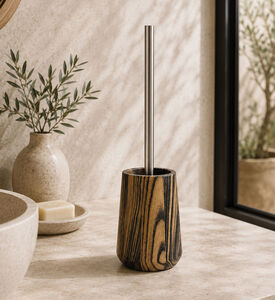 Home Deco and More Crystal Wood Toilet Brush Holder, Packshot View