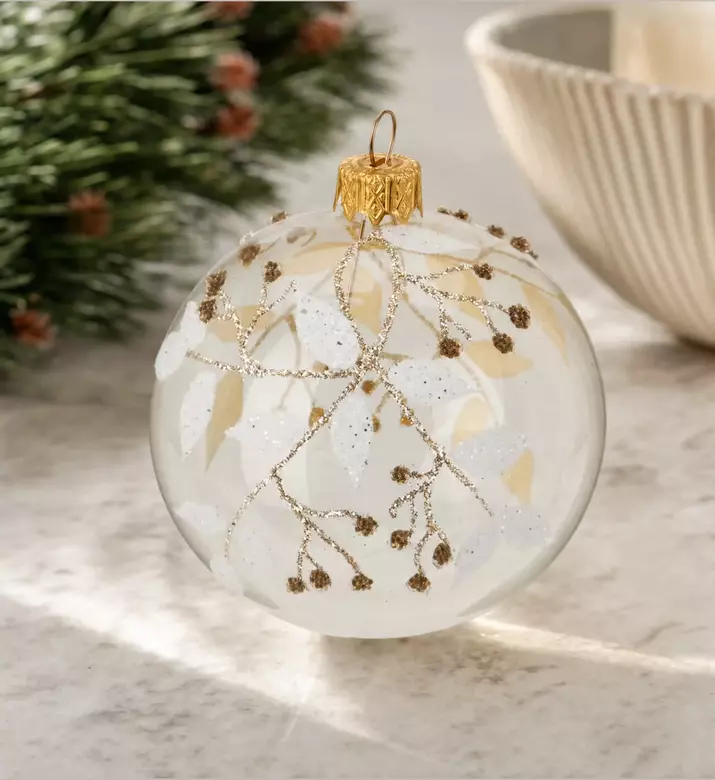 Home Deco and More Glass Geometric Patterned Ornament, Model View